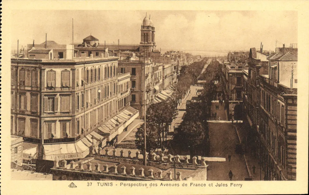 Tunis — Perspektive der Avenue de France und Jules Ferry — La Ville & Lindges - Vorderseite