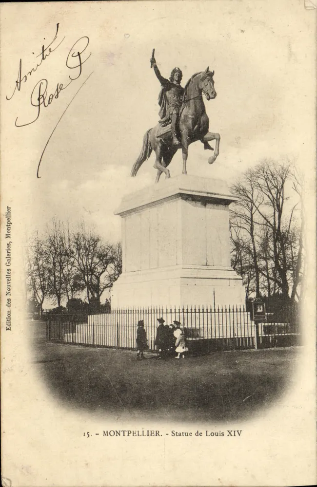 Montpellier — Beeld van Lodewijk XIV — Uitgave van de Nieuwe Galerijen, Montpellier, n°15 - Voorkant