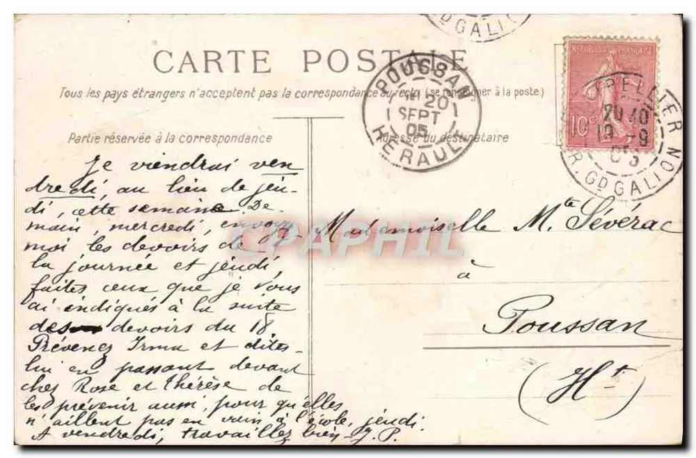 Montpellier — Aqueduc — Édition des Nouvelles Galeries, Montpellier, n°9 - Verso