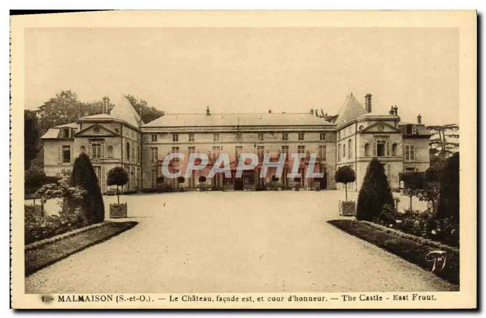 Malmaison (S.-et-O.) — O Castelo, fachada leste, e pátio de honra — editor A. Leconte, Paris - Frente