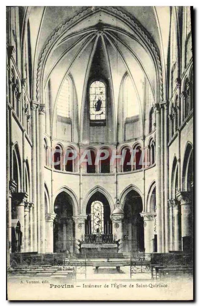 Provins — Innenansicht der Kirche Saint-Quiriace — A. Vernaut, Verlag - Vorderseite