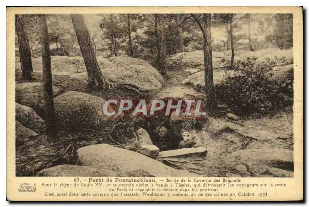 Wald von Fontainebleau — Ausgang der Höhle der Banditen — n°97 - Vorderseite