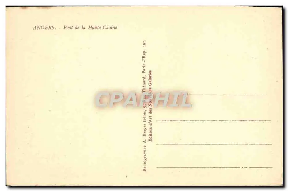Angers — Ponte da Alta Cadeia — A. Adry - Verso