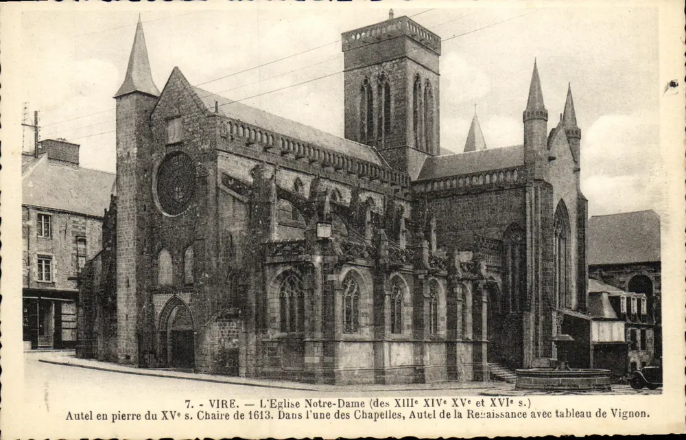 Vire — A Igreja Nossa Senhora (dos séculos XIII, XIV e XVI) — Editor H. Ermâcie, P. Laveret, Vire - Frente