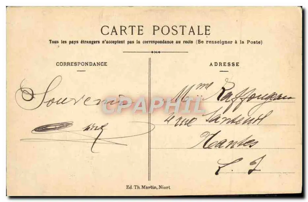 No centro de um distrito — caricatura de um conselheiro municipal — Ed. Th. Martin, Niort - Verso