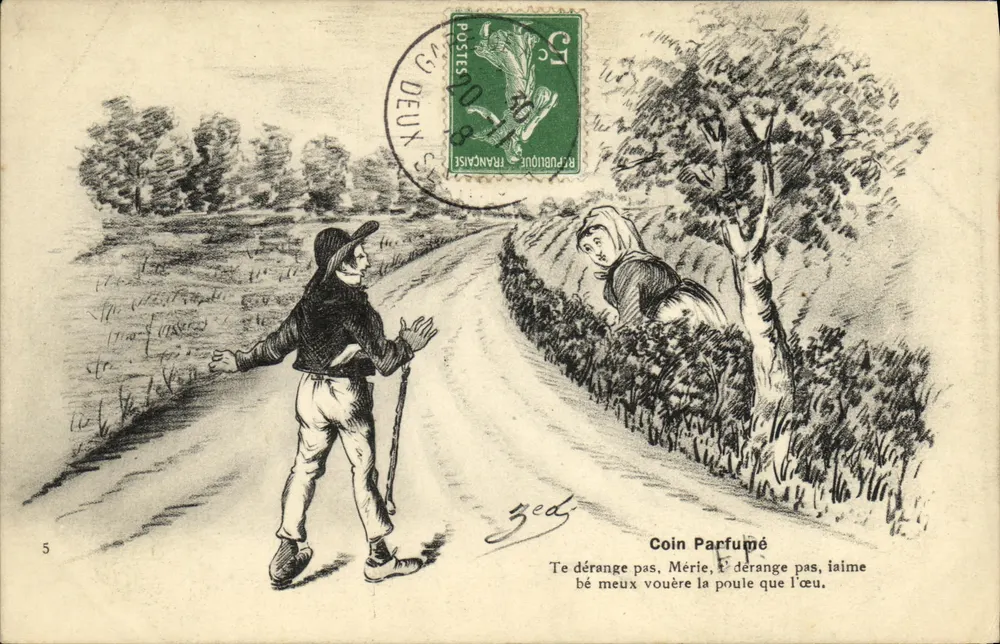 Coin Parfumé — cena de campo com homem e mulher — editor não identificado, n°5 - Frente