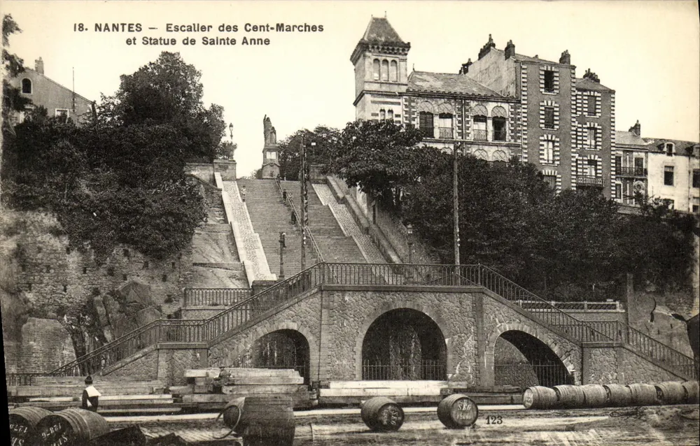 NANTES — Treppen der Cent-Marches und Statue der Heiligen Anne — F. Chapeau, Nantes, n°123 - Vorderseite