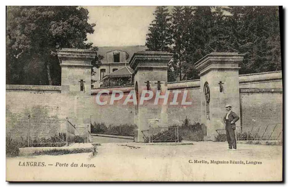 Langres — Porta dos Anjos — C. Marlin, Magasins Réunis, Langres - Frente