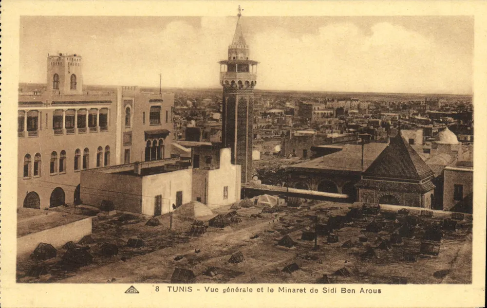 Tunis - Allgemeiner Blick und der Minaret von Sidi Ben Arous — Académie des Arts, Straßburg - Vorderseite