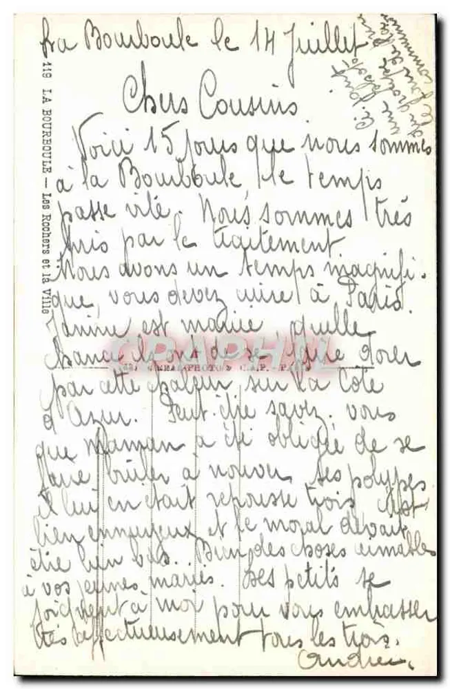 La Bourboule — Die Felsen und die Stadt — Verlag CAP - Rückseite