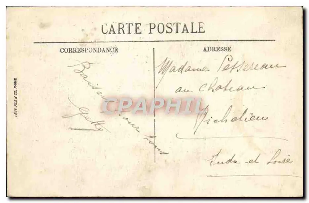 Poitiers — Rue Carnot — LL. — Editor Lévy Frères & Cie, Paris - Verso