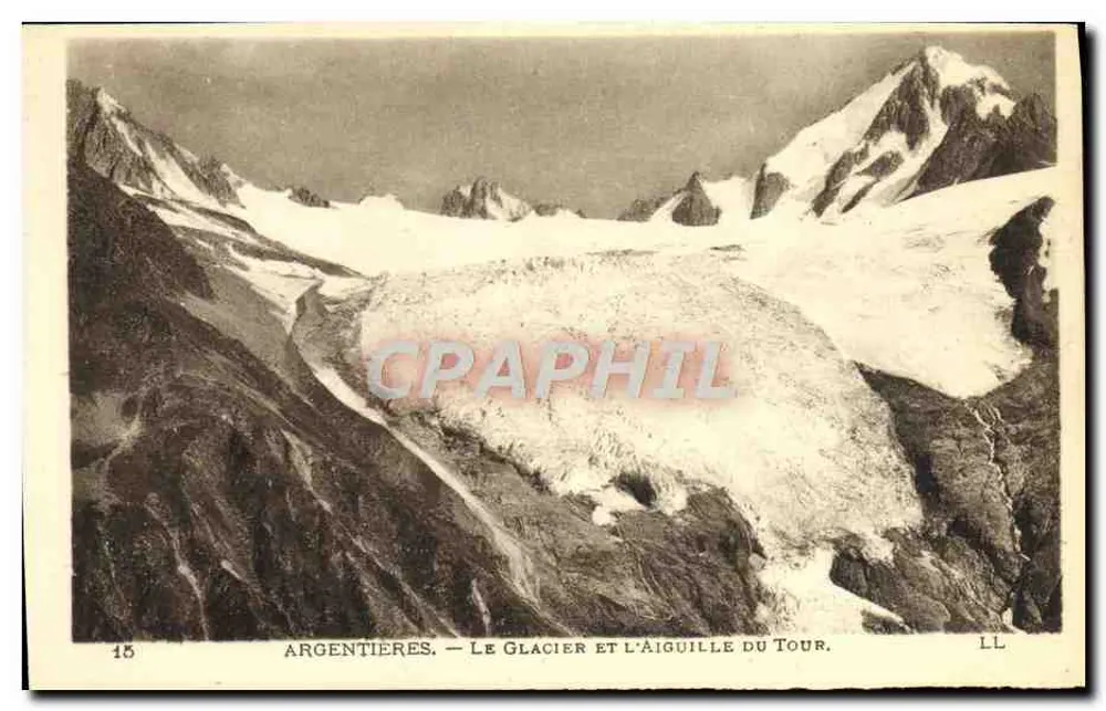 Argentières — Der Gletscher und die Aiguille du Tour — Imp. Lévy Fils & Cie, Paris - Vorderseite