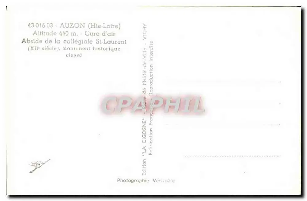 A Cegonha — Abside da colegiata de São Lourenço — Edição 'A Cegonha', Vichy - Verso