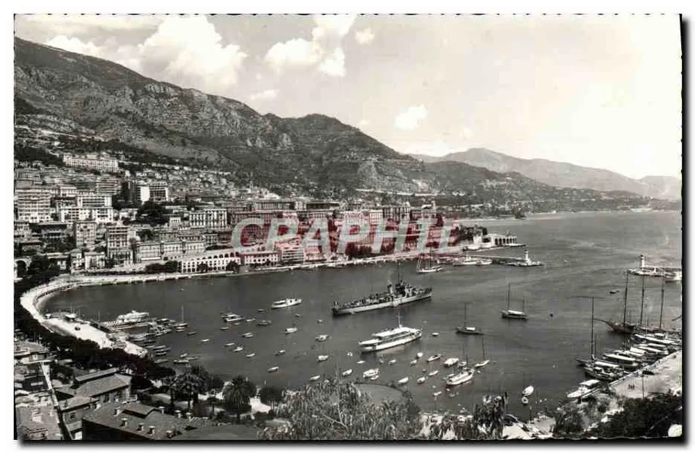 Mônaco - Monte-Carlo — Vista geral do porto — Edit. AUX. 1650 - Frente