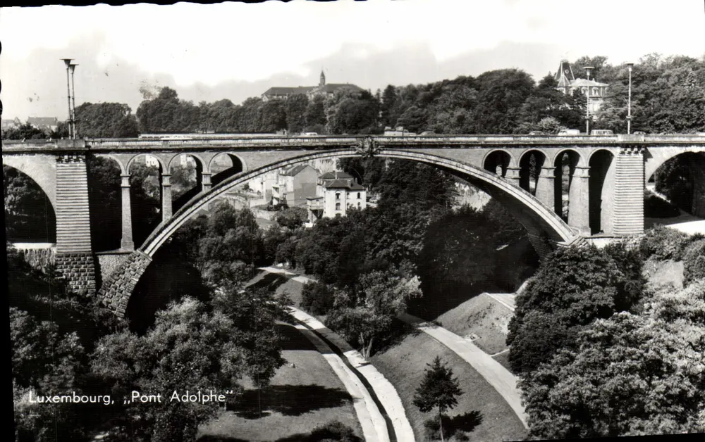 Luxemburgo, Ponte Adolphe — vista aérea — Ed. Lendam, n° 11 - Frente