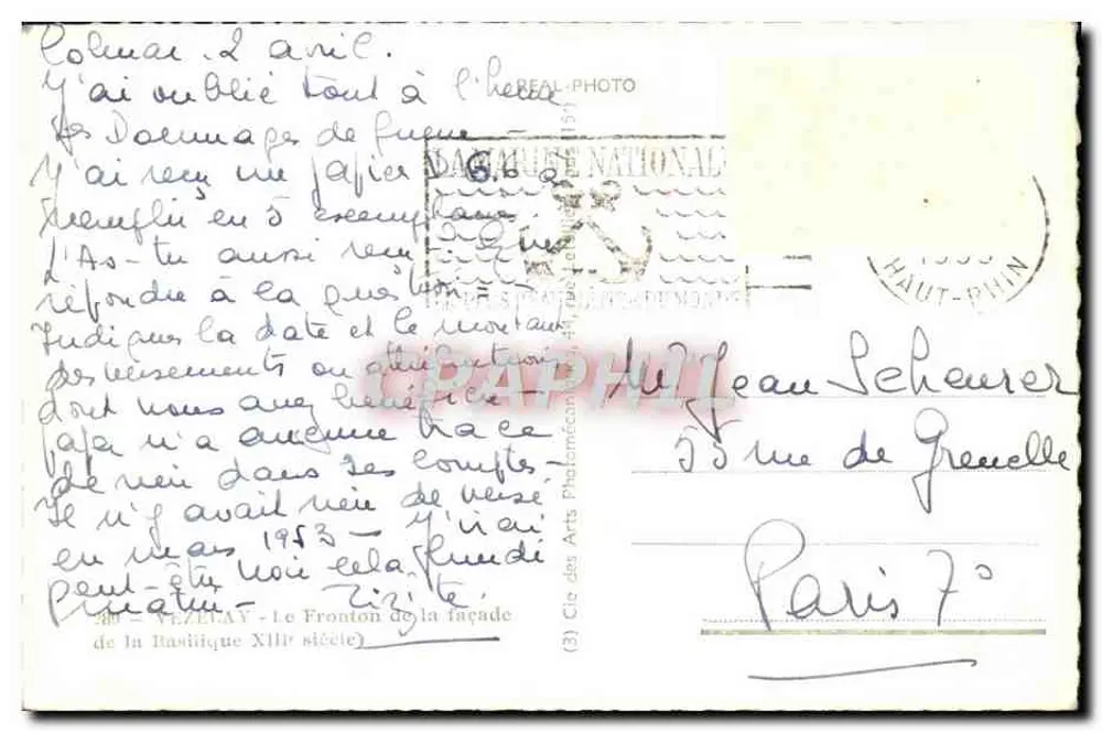 Fachada da Basílica — Basílica de Vézelay — editor Cie des Arts Photographiques - Verso