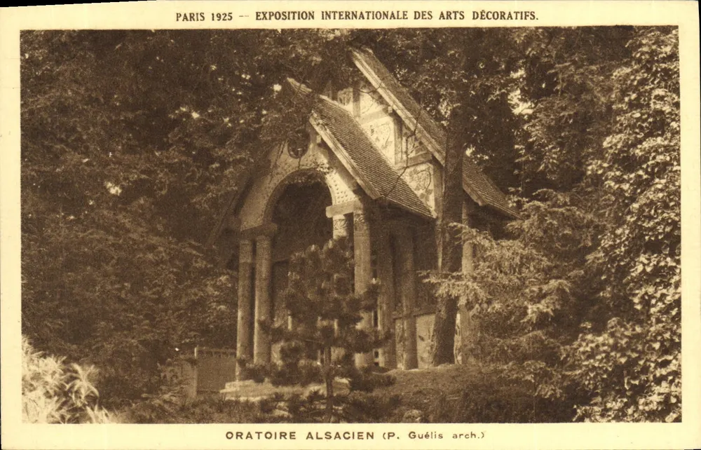Alsatisches Oratorium — Internationale Ausstellung für Dekorative Künste, Paris 1925 — P. Guélis arch. - Vorderseite