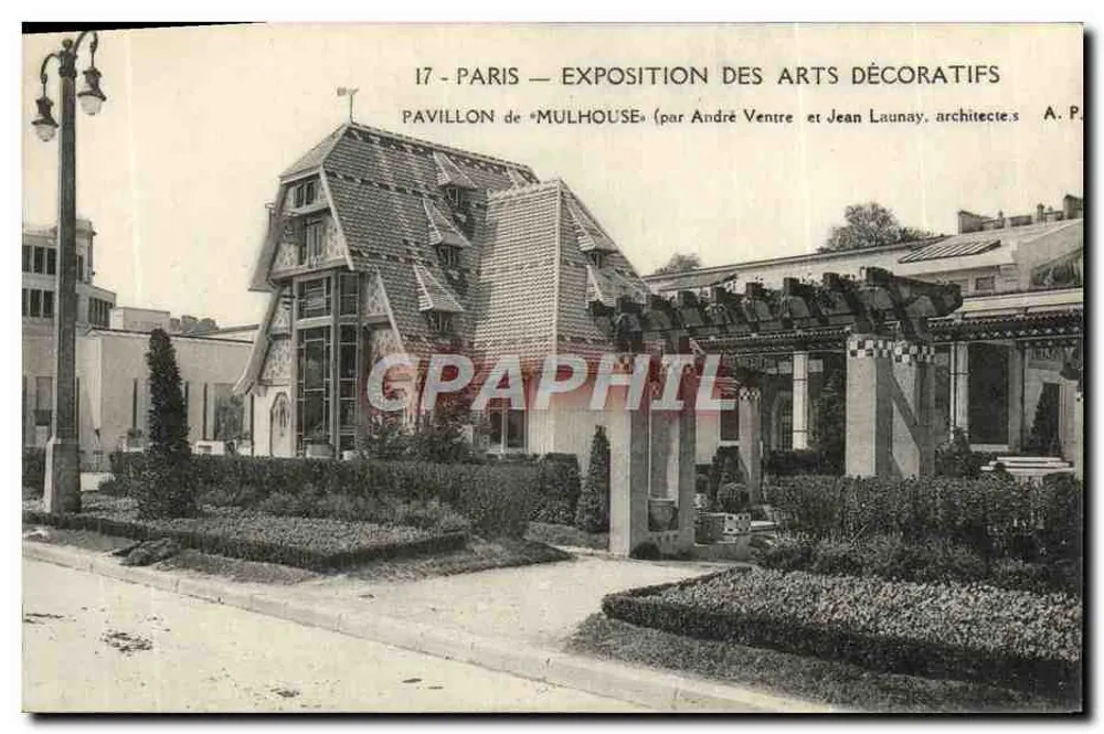 Paris — Ausstellung der dekorativen Künste — Pavillon von Mulhouse (von André Ventre und Jean Launay, Architekten) - Vorderseite