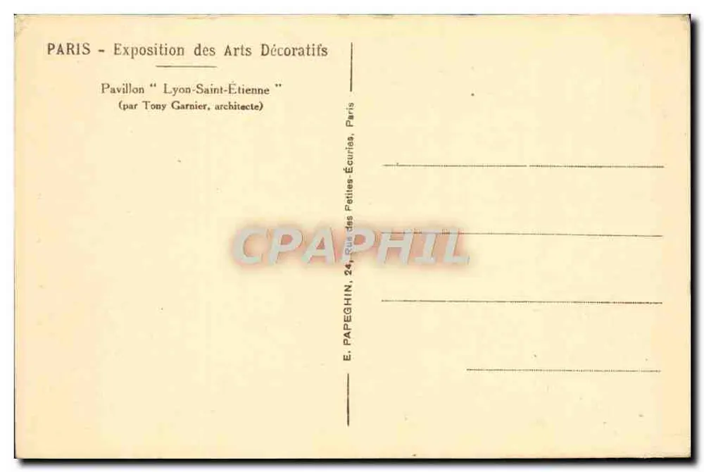 Paris - Exposition des Arts Décoratifs — Pavillon Lyon-Saint-Étienne (von Tony Garnier, Architekt) - Rückseite