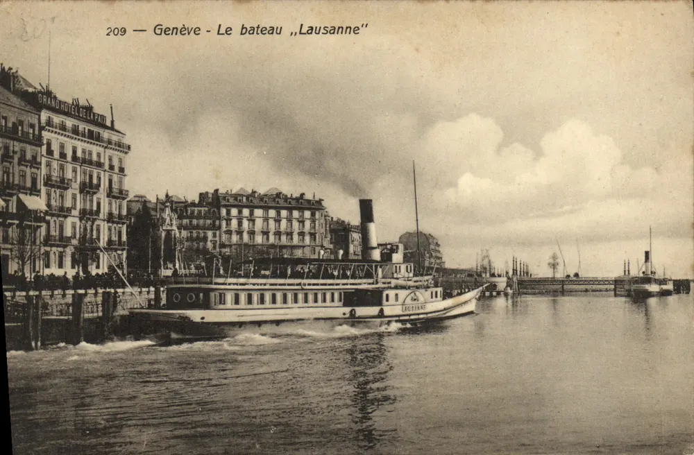 Genebra - O navio „Lausanne“ — n°209 — editor B&Co Genebra - Frente