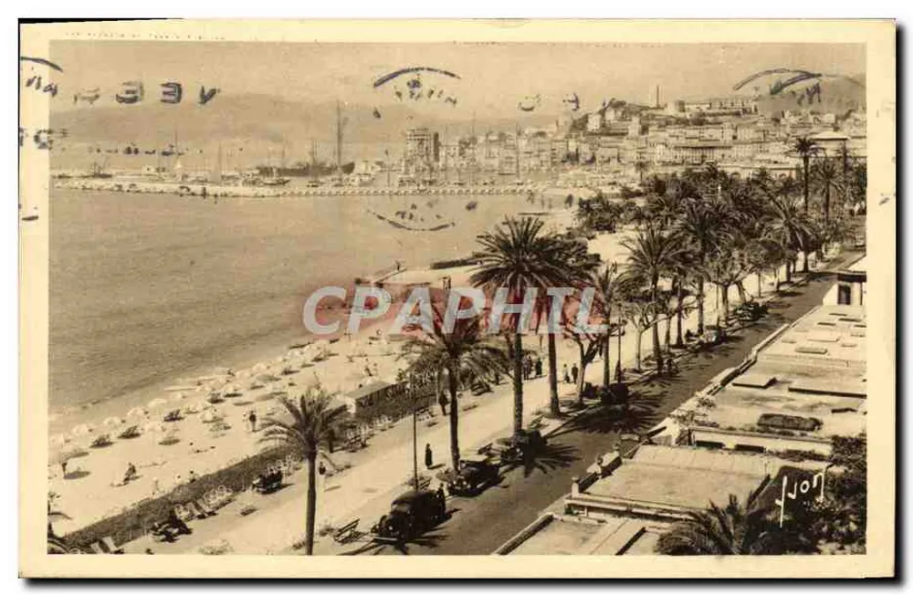 Cannes — Blick auf die Croisette und den Hafen — Les Editions d'Art Lyon - Vorderseite