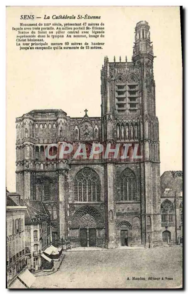 Sens — A Catedral de São Etienne — A. Mondou editor em Sens - Frente