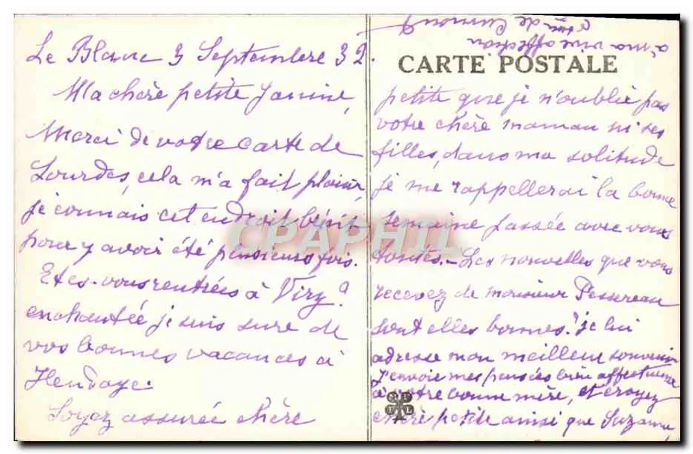 Castelo de Echérat — Hte-Vienne — desenho de Mallin Casjenski - Verso