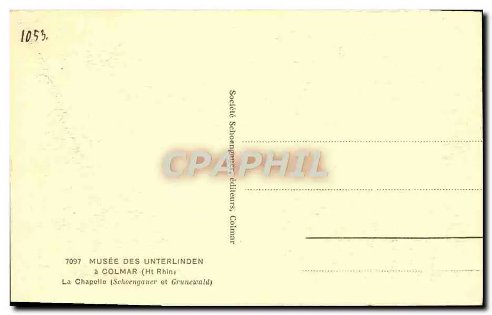 Museu dos Unterlinden — Capela — Société Schoengauer-éditions, Colmar - Verso