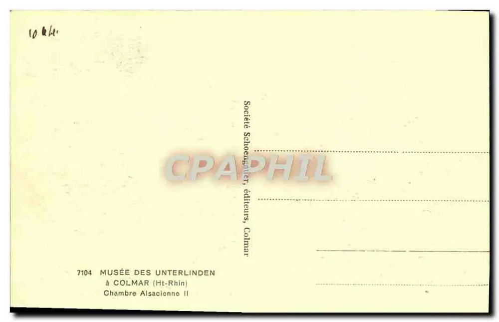 Innenraum eines elsässischen Zimmers — Museum Unterlinden in Colmar — Verlag Schoaughter Gesellschaft - Rückseite