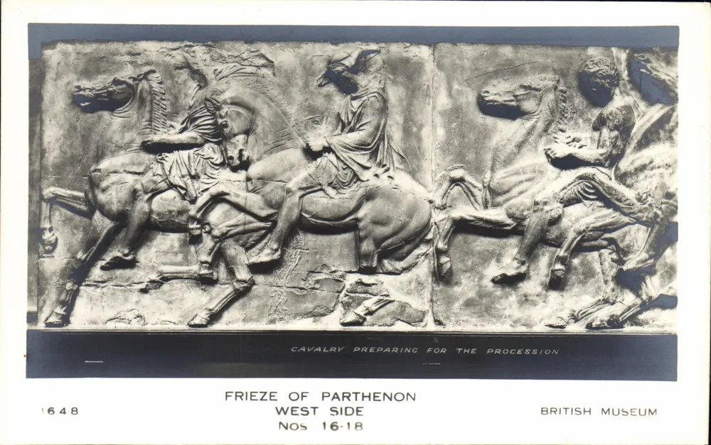 Fries des Parthenon — Kavallerie bereitet sich auf eine Prozession vor — British Museum - Vorderseite