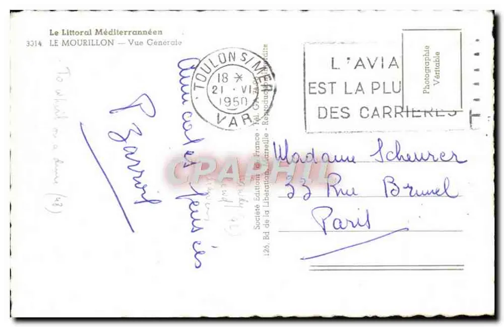 Der Mittelmeerküste — Allgemeine Ansicht — Édition de la Libération, Toulon - Rückseite