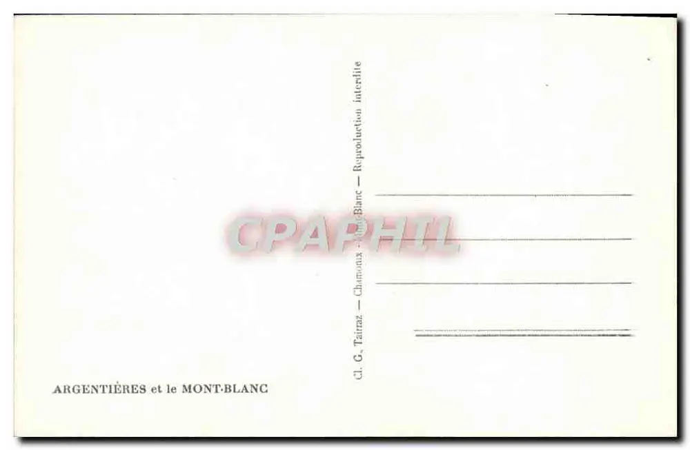Argentières e o Mont-Blanc — Cl. G. Tairraz - Verso