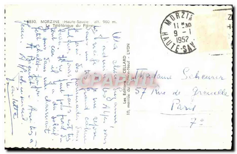 Morzine — Téléphérique du Pléneuf — Les Éditions Cellard - Verso