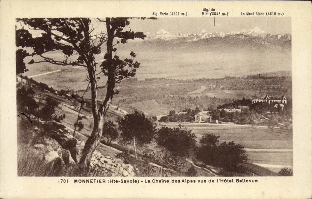 Monnetier (Haute-Savoie) — Die Alpen vom Bellevue Hotel aus — unbekannter Verlag, Seriennummer 1701 - Vorderseite