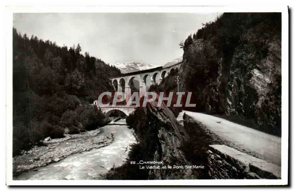 O Viaduto e o Ponte Sainte Marie — Chamonix — Foto Gay-Couttet - Frente