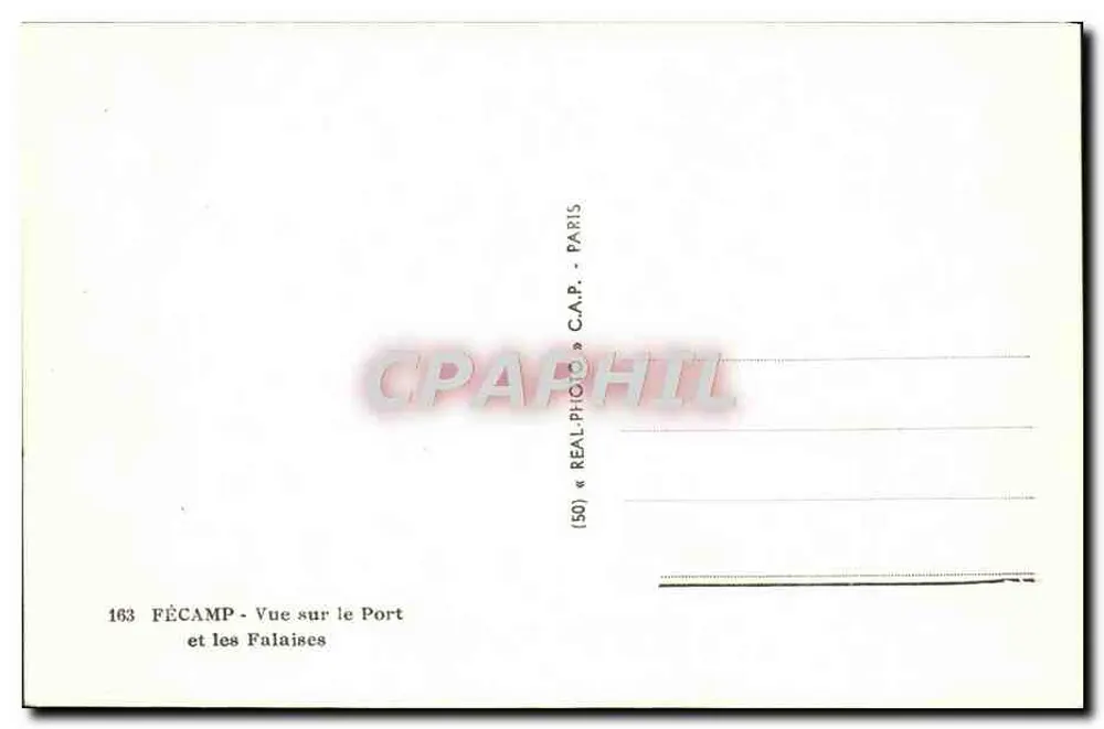 Fécamp — Blick auf den Hafen und die Klippen — C.A.P. Paris - Rückseite