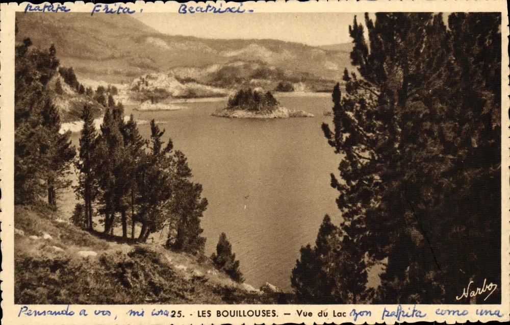 Les Bouillouses — Vista do Lago de Béatriaci — Edição Narbo, n°25 - Frente