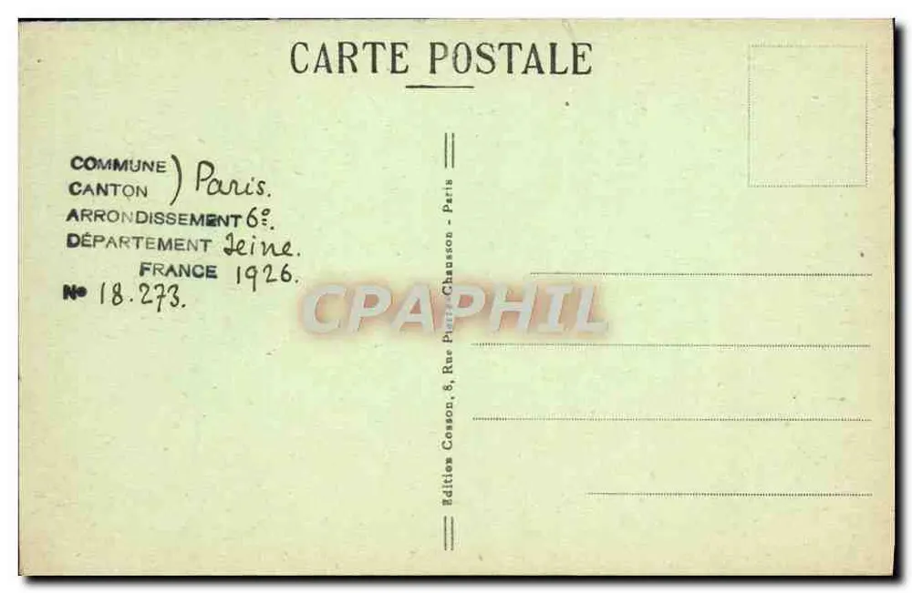 Paris - Hotel der Münzen - Der große Treppenaufgang - C.M. - Rückseite