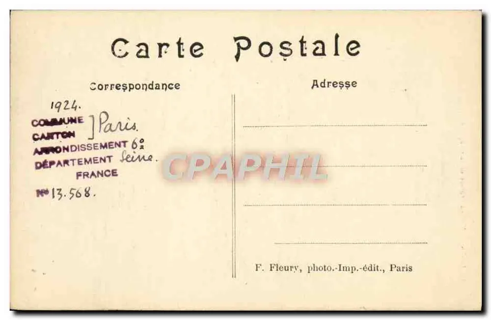Der Garten — Aussicht von der Kapelle — F. Fleury, photo.-Imp.-édit., Paris - Rückseite