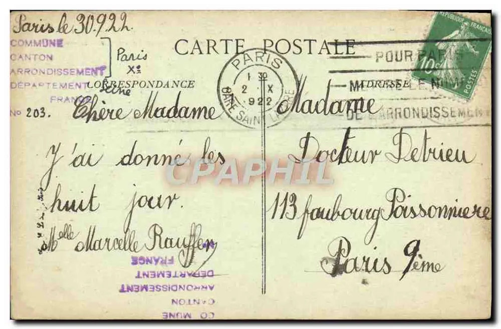 Paris — Gare du Nord und Boulevard Denain — errichtet 1863 von Hittorff - Rückseite