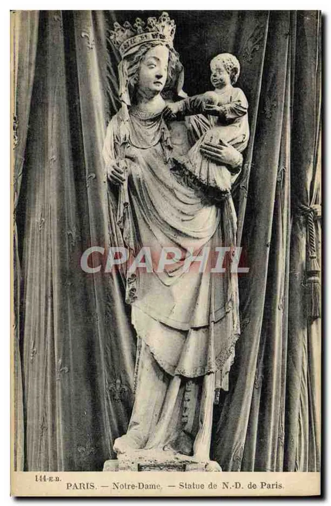 Notre-Dame — Estátua de N.D. de Paris — Edição E. Bäum - Frente