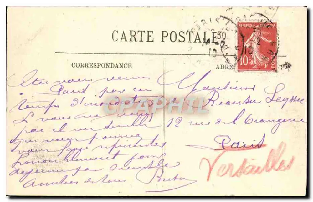 Überschwemmungen in Paris (Januar 1910) — La Rue de la Pépinière — LL. — Nr. 207 - Rückseite
