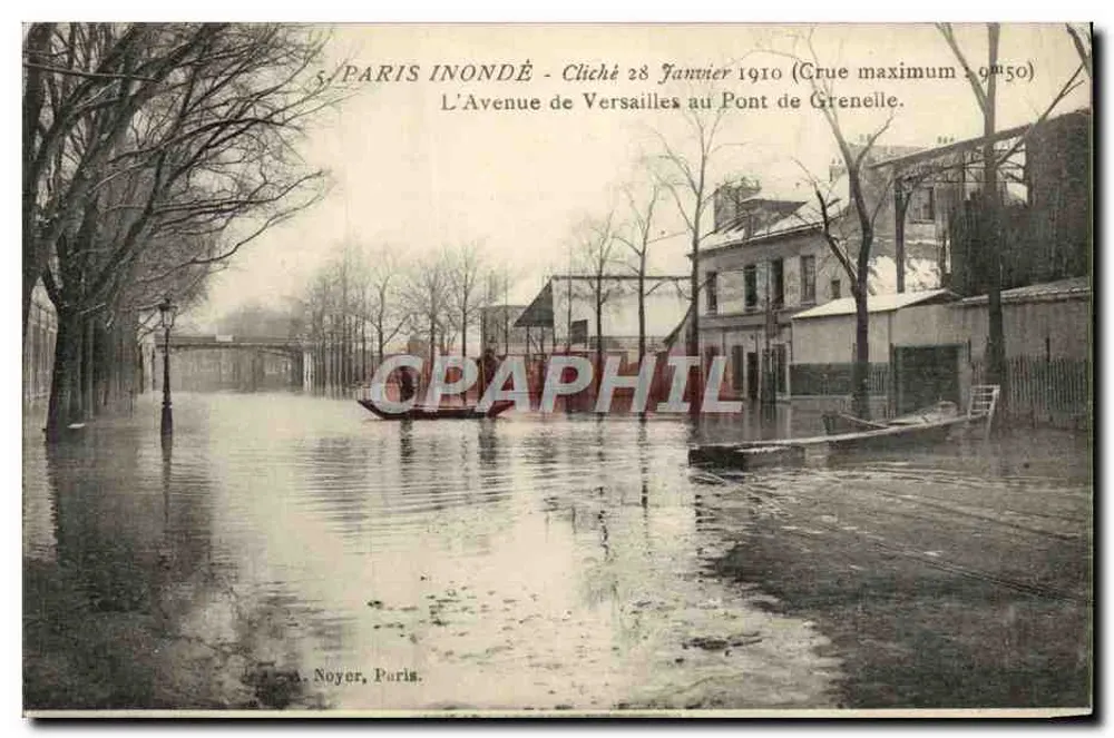 Paris überschwemmt — Maximale Überschwemmung von 1910 — A. Noyer, Paris. - Vorderseite