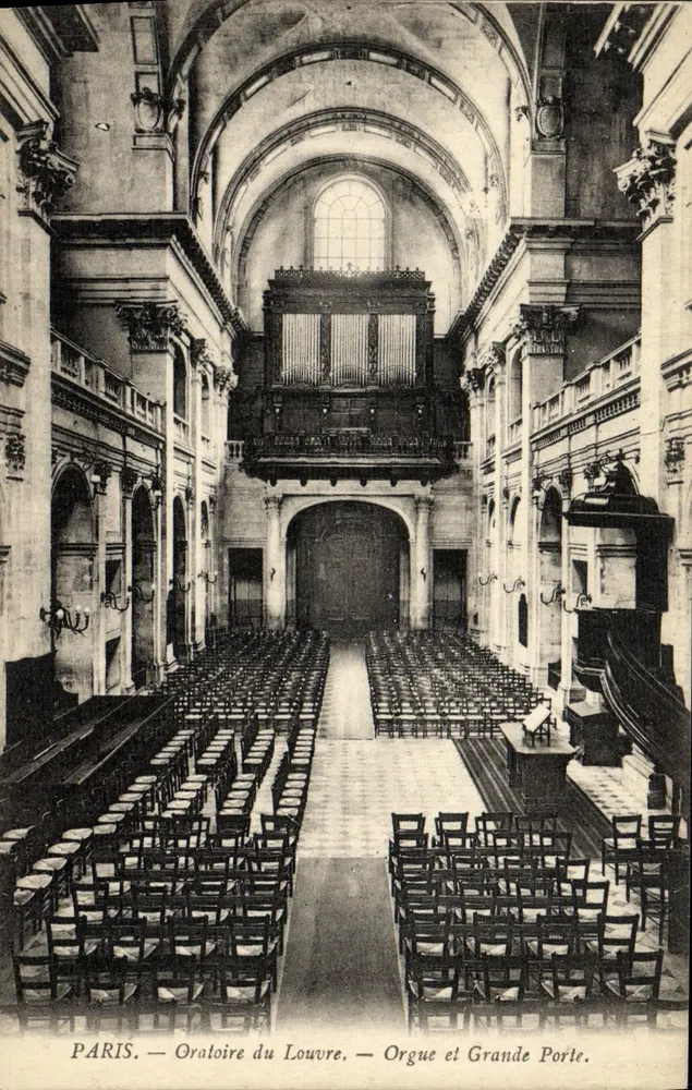 Paris — Oratoire du Louvre — Orgel und Große Tür - Vorderseite