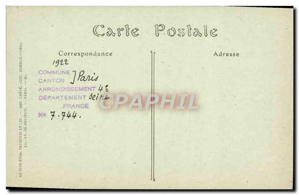 Paris — Notre-Dame — Rechter Tympanon-Tor — Verlag ND Phot. — n° 16-E.B - Rückseite