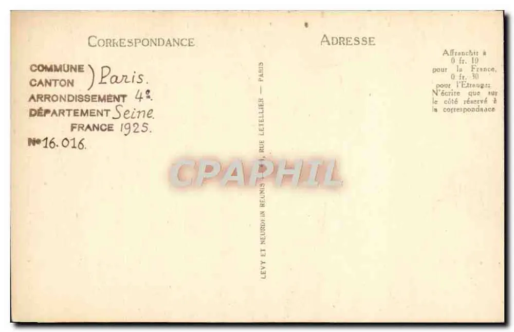 Paris - A Igreja de São Luís - Interior — LL, n°558 - Verso