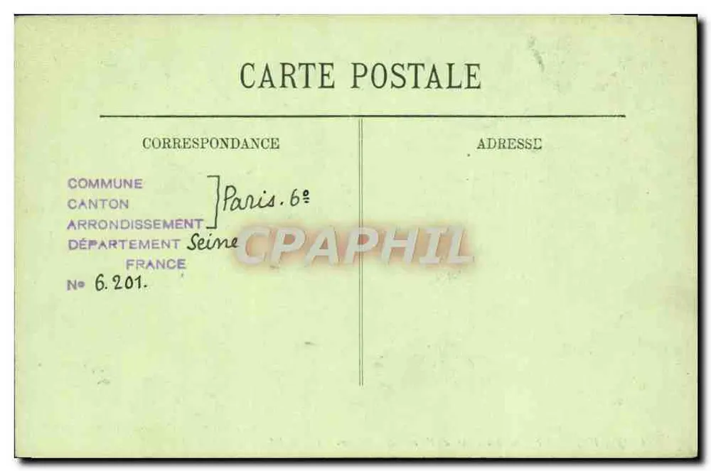 Paris (VIe) — A Cour da Escola dos Belas-Artes — LL. N° 1305 - Verso