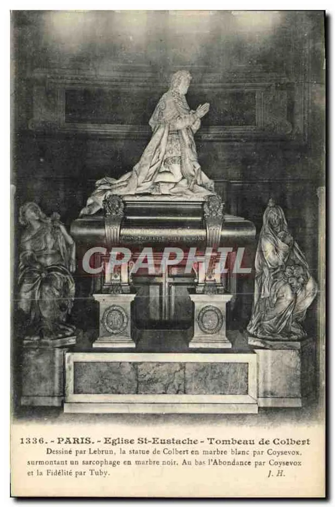 Túmulo de Colbert — Igreja de Saint-Eustache — Paris — J.H. editor - Frente