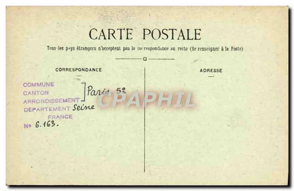 Paris — Allgemeiner Blick vom Panthéon Saint-Etienne du Mont — G. M. — Nr. 223 - Rückseite
