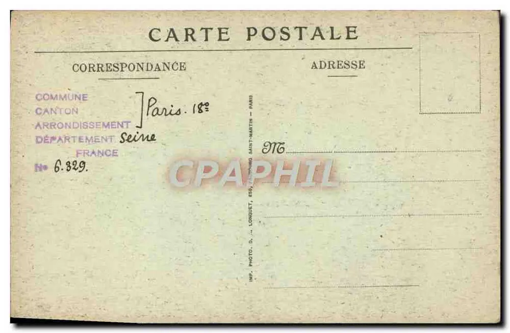 Basilika des Heiligen Herzens von Montmartre — Die Kirche — V.N. Nr. 9 - Rückseite